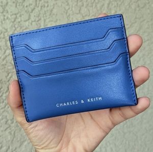 CHARLES & KEITH Blue Card Wallet Holder VEGAN